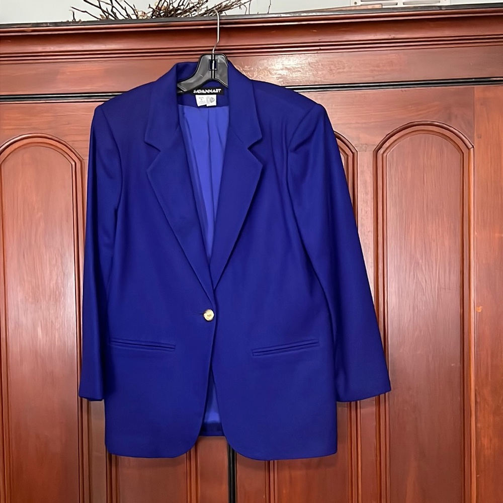 Savanna 9550 Vintage 100% Pure Wool Long Blazer Size 8